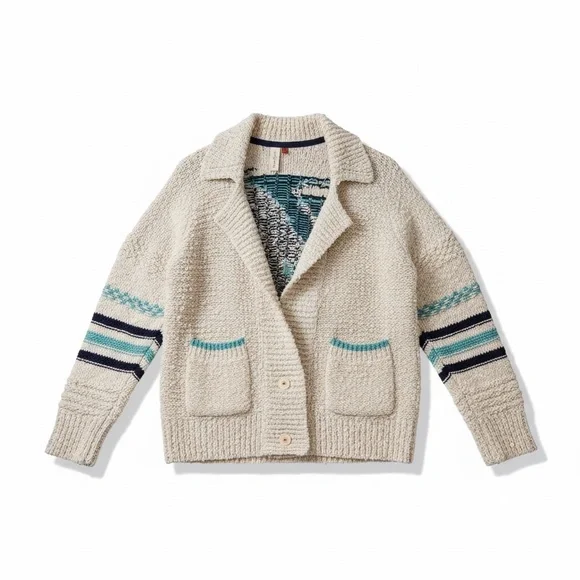 ⚡️FLASH SALE Anthropologie RARE Blue and Cream Knit Octupus Sweater - Picture 2 of 6